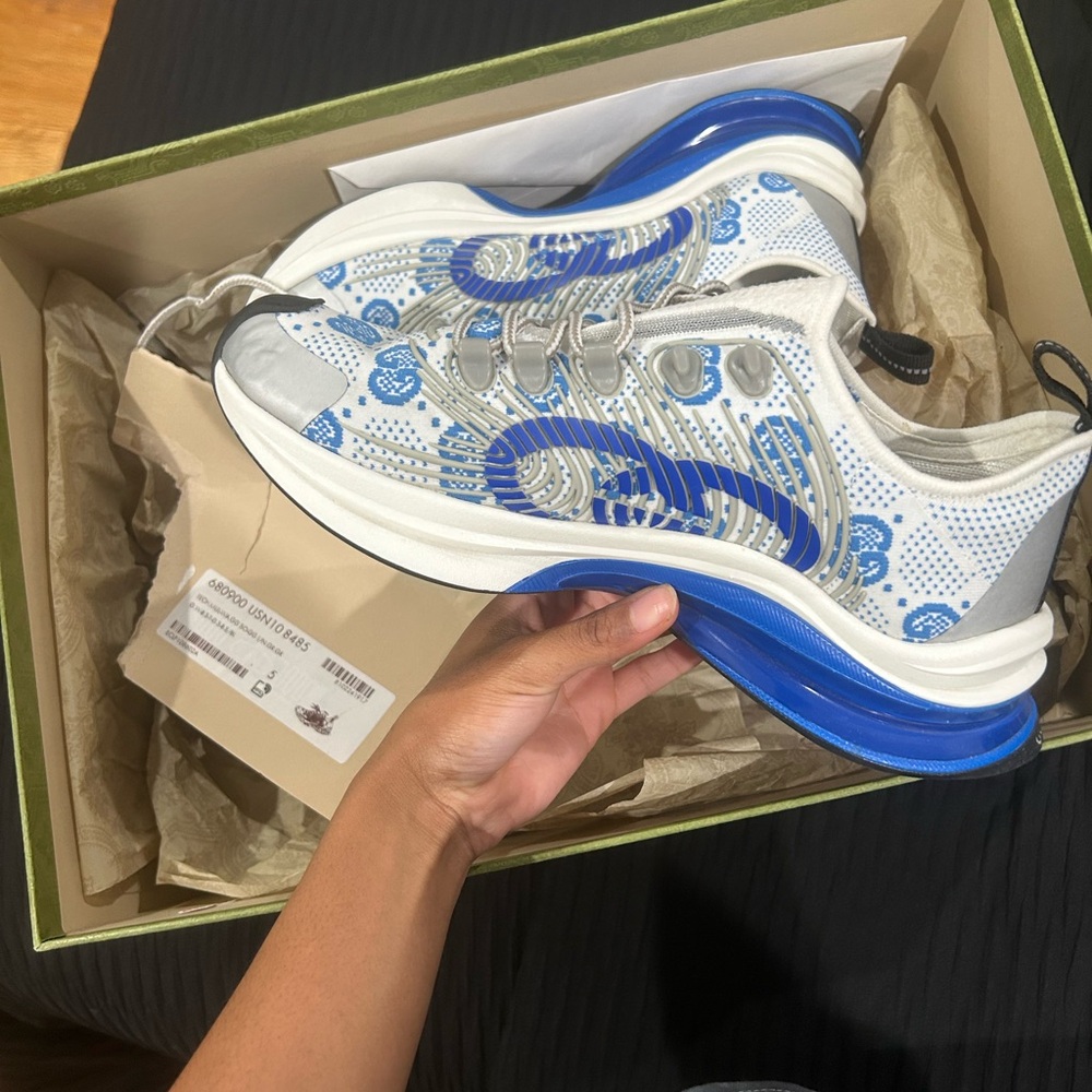 Kids Blue and White Sneakers